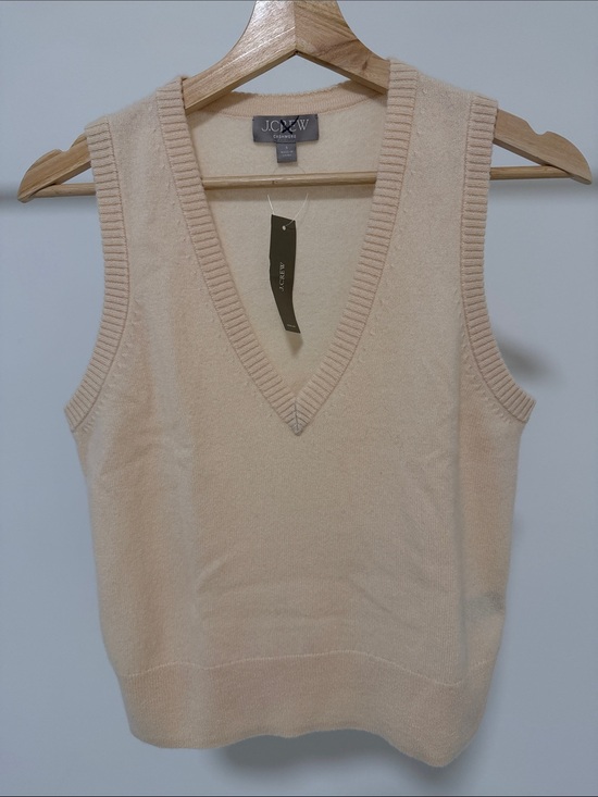 J. Crew Sweaters - New! Cashmere J. Crew Cream V-Neck Sleeveless Sweater Vest